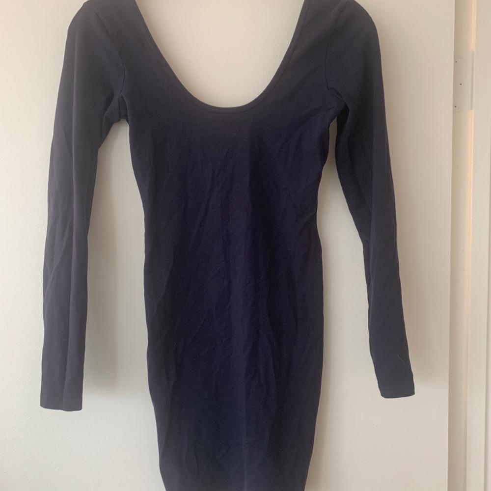 AMERICAN APPAREL long sleeve bodycon dress in navy
